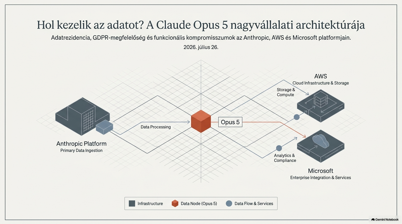 Claude Opus 5 adatkezelési és adatrezidencia lehetőségei az Anthropic Claude API, AWS Bedrock és Microsoft Foundry platformokon, GDPR és adatmegőrzési szempontok összehasonlításával.