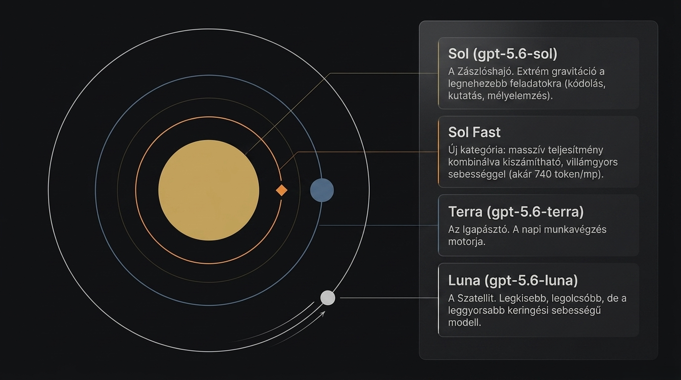 Az OpenAI GPT-5.6 modelljei, a Sol, Terra és Luna bemutatása, beleértve a teljesítményt, az árakat, a felhasználási területeket és a biztonsági funkciókat. Created with AI NotebookLM